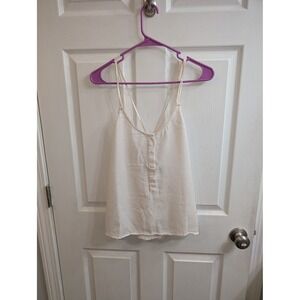 Madewell Button Front Cami Tank Top Cream Lyocell Women's - Size S